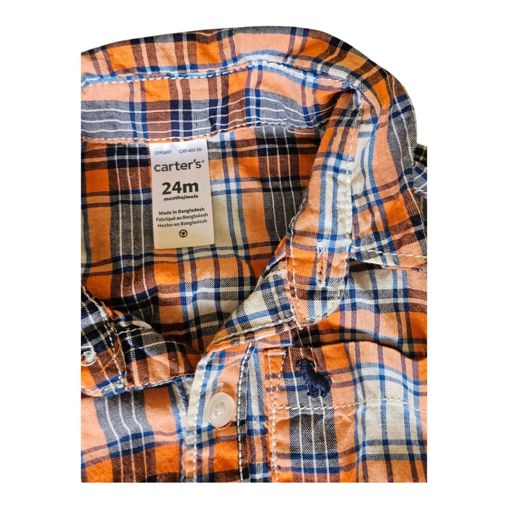 Carter's kids Size 24M Long Sleeve Button Up Plaid Shirt